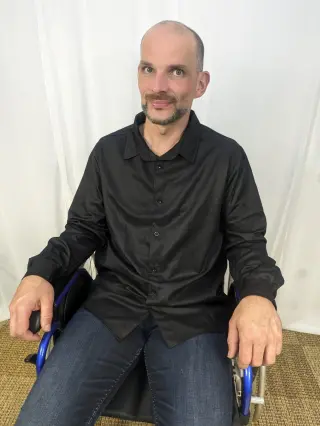 Chemise boutons aimantés noir Homme